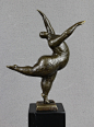 Bronze Sculpture Dancing Lady Female Nude Voluptuous Woman image 2