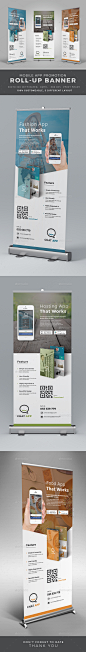 Mobile App Roll-up Banner - graphicriver.net Item for Sale