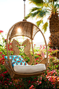 Giddy up! You'll be riding high in Pier 1’s Seahorse Swingasan® with open sides and a seahorse motif on the back. Made of all-weather rattan over a rust-resistant, wrought iron frame.: 