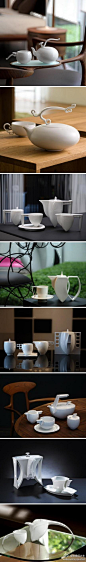 中国设计师Heinrich Wang的优雅时尚的茶具设计