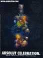 ABSOLUT CELEBRATION. vodka poster art fireworks