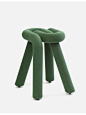 Bold stool - Moustache : Made up of two identical tubular parts in metal embedded in each other, the Bold stool, following the chair before it is an updated version of the tradition of a bended seat in tubular steel.