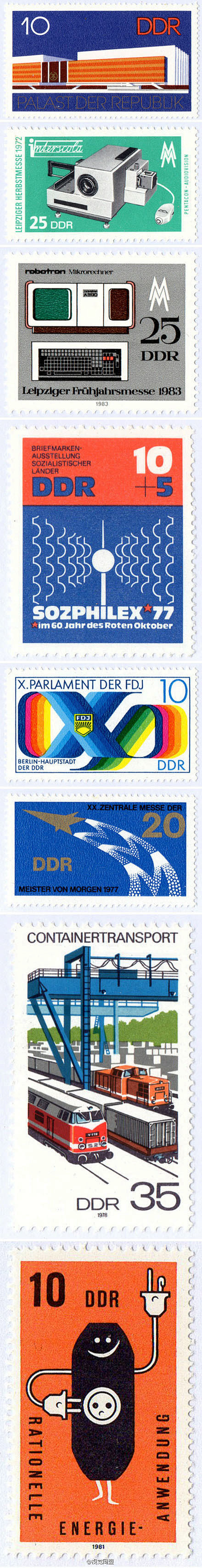 一些民主德国时期的邮票