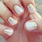 Gorgeous soft pink nails with a golden touch. Get the look using a variety of nail polish from Duane Reade. #美甲#
