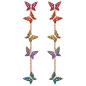 Swarovski | Lilia Pierced Earrings, Multi-colored, Rose gold plating : Dare to be different in this pair of long-length pierced earrings. The butterflies shine in rainbow-bright pavé and rose gold plating for a... Shop now