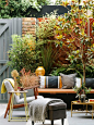 Inspiration for a small modern front patio in London.