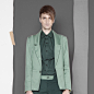 Y-VISON 原创 品牌 男装 新品 薄 男装外套 修身绿西装 12AWX001