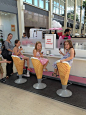 Customers enjoying there gelato on the Giovanni's ice cream seats at the Centre:MK :D