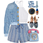 A fashion look from July 2017 featuring halter-neck tops, balmain jacket and floral shorts. Browse and shop related looks.