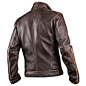 Mens Cafe Racer Stylish Biker Brown Distressed Leather Jacket  | eBay : But Synthetic version will not have distressed effect on the jacket. GENUINE HIGH QUALITY LEATHER JACKET. Now you can buy low price version in PLAIN brown synthetic leather. Jacket Ch