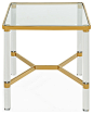 Mixed Media Accent Table, Chrome and Glass, Gold contemporary-side-tables-and-end-tables