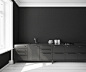 Black and white small apartment : 3D visualization of interior apartment.