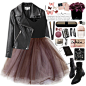 #personalstyle #rock #look #blackboots #black #look #ankleboots #tulle #leatherjacket #croptop #MyStyle #beoriginal