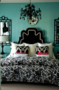 Black and Turquoise Bedroom