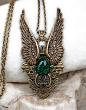 Dark Angel Pendant Gold Green1 by *Aranwen on deviantART@北坤人素材