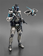 Phalanx Trooper by Phade01.deviantart, Cyberpunk, Future, Futuristic, Future Warrior, Future Soldier, dron, helicopter, armor, helmet, cyber, futuristic clothing, science fiction