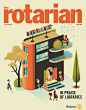 In praise of libraries / The Rotarian : "In praise of librairies", Tha Rotarian Magazine, a cover and three pages illustrated inside, Rapp Agency.