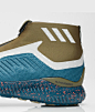 gold and blue adidas alphabounce 5.8 Blue Speckled heel