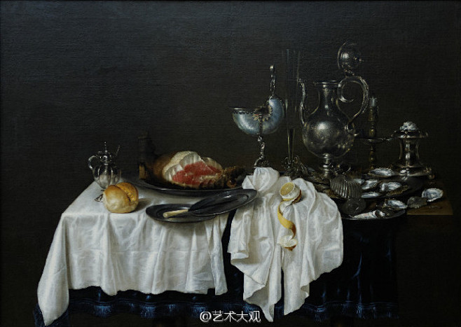 【十七世纪的奢华】荷兰画家海达静物油画欣...