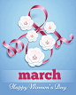 Eight march poster with paper flowers