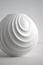 Porcelain Globe Vase Scherzer 60s : Yet another refined piece by German premium porcelain manufacturer Scherzer. This globular vase from the 60s has a beautiful geometric teardrop relief on both sides. Glossy finish inside and bisque exterior.    conditio