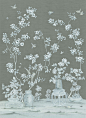 Carolina Breeze Chinoiserie Wall Mural, Blue - Asian - Wallpaper - by MuralSources