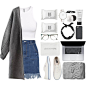 #lessismore #cozy #comfy #denim #skirt #grey #white #whattowear #simple #vans