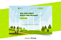 Flat ecology landing page template