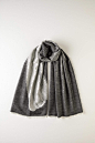 Grey Brush Stroke Cashmere Scarf In Grey