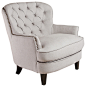 Watson Natural Linen Upholstered Club Chair traditional armchairs