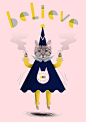 Inspirational wizard cat says BELIEVE!