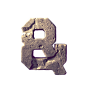   3D石头字 数字 26个英文字母 透明 PNG素材 3D碎石组合英文字母 半透明 气球 阿拉伯数字 钢铁英文字体 镂空数字PNG 油彩喷溅效果英文字 (114)