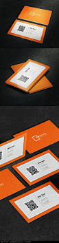 橙色传媒公司二维码名片_名片设计/二维码名片图片素材