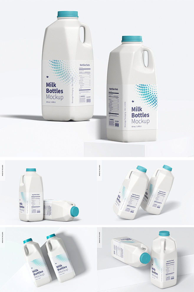 牛奶酸奶包装瓶样机贴图