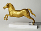 Statue of rearing horse by anonymous Milanese artist, gilded bronze