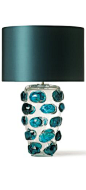 Table Lamps, Luxury Designer Blue Art Glass Table Lamp, so beautiful, one of over 3,000 limited production interior design inspirations inc, furniture, lighting, mirrors, tabletop accents and gift ideas to enjoy repin and share at InStyle Decor Beverly Hi