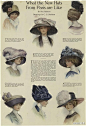 二十世纪初欧洲女性帽子款式插图