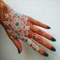 This time handmade art work, not a sticker. White body paint in henna style, not…