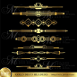 GOLD DECO HEADERS Clip Art Set by MNINEdesigns  *Great for use on greeting cards, invitations, printable projects, party packs. paper craft, party