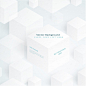 Vector 3d illustration white cubes Free Vector