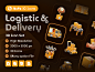 Logistic & Delivery 3D Icon Set — 3D Assets on UI8