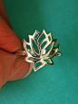 Full Lotus Flower Ring : Pierced silver depicting a lotus flower is the theme in this ring. Lotus flowers are beautiful and inspirational. They give us hope and promises