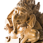 巴厘岛纯手工原木色木雕 象神迦尼萨 财神开店必备 夫妻圆满之神