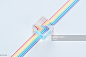 Prism on Colorful Lines : Stock Photo