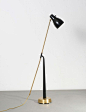 Hans Bergström; #541 Brass and Enameled Steel Floor Lamp for Atelje Lyktan, c1945.