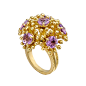 Bielka ‘Fandango’ 18k Gold & Amethyst Ring – available at Betteridge<br/>“Fandango” cocktail ring in handcrafted 18k yellow gold, accented by round-cut amethyst. Handcrafted in New York City. Designed by Robert Bielka. Size 5.75 (re-sizable).
