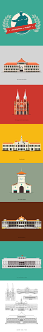 Saigon Landmarks : Illustrations of some of the most iconic landmarks in Saigon.