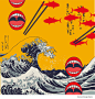 Subenshi Sushi Postcard Design : A postcard illustration for sushi restaurant (speculative work / student project).