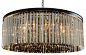 12-Light Round Clear Glass Fringe Crystal Prism Chandelier, Smoked Glass contemporary-chandeliers