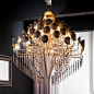 Superb Gold Swarovski Crystal Chandelier